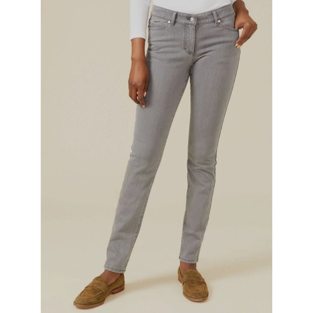 J. McLaughlin Women's Lexi Slim Straight Stretch Mid Rise Jeans in Gray -  Sz 6